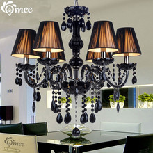 Modern Black Crystal Chandelier Lamp Dining Room Lustres Cristal Lights Living Lobby Lighting Foyer Bedroom Fixtures Chandeliers 2024 - buy cheap