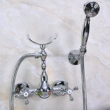 Polished Chrome Bathroom Faucet Mixer Tap Wall Mounted Hand Held Shower Head Kit Shower Faucet Sets Kna252 2024 - buy cheap
