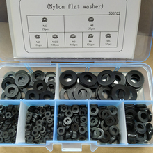 500 pçs/caixa nylon washer kits M2 M2.5 M3 M4 M5 M6 M8 Junta de Nylon Flat Washer Plain anilhas Anel conjuntos mix kit 2024 - compre barato