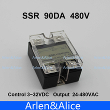 90DA SSR Control 3-32V DC output 24~480VAC High voltage single phase AC solid state relay 2024 - buy cheap