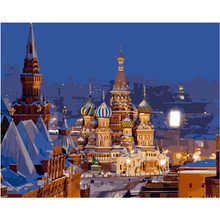 Painting By Numbers DIY Dropshipping 40x50 50x65cm Saint Basil's Cathedral Landscape Canvas Wedding Decoration Art picture Gift 2024 - buy cheap