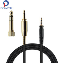Ремонтный кабель POYATU для Sennheiser HD1 HD 1 на наушниках Bluetooth Беспроводные Проводные Наушники кабели с адаптером 6,35 мм 2024 - купить недорого