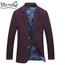 Бренд Mwxsd, осенний мужской Клетчатый Блейзер, пиджак, мужской модный приталенный хлопковый Блейзер, пиджак, повседневный мужской блейзер, пиджак 2024 - купить недорого