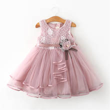 Летнее платье для маленьких девочек, кружевная одежда с цветочной вышивкой, детская повседневная одежда для девочек, детские платья-пачки, платье принцессы, roupa menina 2024 - купить недорого
