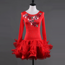 Vermelho pedras spandex traje de dança Latina borla vestido de dança latina para as mulheres vestidos de competição de dança latina S-XXXL lq034 2024 - compre barato