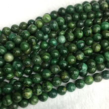 Jade VERDE de África auténtica Natural, joyería redonda, colgante de bolas, 4-12mm, 15 ", 05440 2024 - compra barato