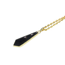 Free Shipping Indian Jewelry Natural Stone Arrow head Gold chain Necklace women gold bezel Labradorite sword Pendant Necklace 2024 - buy cheap