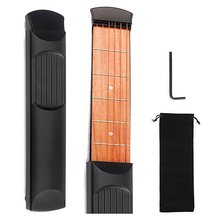 SevenAngel Portable Pocket 6 Fret Model Wooden Practice 6 Strings Guitar Trainer Tool Pocket Guitar Finger Exerciser 2024 - buy cheap