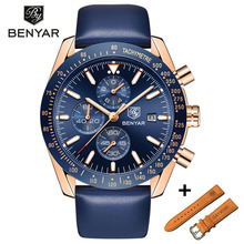 BENYAR-reloj deportivo de lujo para hombres, cronógrafo de cuarzo, de acero completo, informal, resistente al agua, para negocios 2024 - compra barato