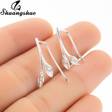 Shuangshuo-pendientes con forma de flor para mujer, aretes con forma de lirio, trepador, chaquetas, planta, oruga, joyería 2024 - compra barato