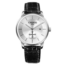 Fashion Chenxi Brand Quartz Watch Lovers Watches Women Men Couple Dress Genuine Leather Calendar Wristwatches Casual Gift 067a 2024 - buy cheap