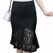 Женская облегающая юбка-карандаш, кружевная, эластичная, с высокой талией, большого размера, для лета, 2020, S--5XL 2024 - купить недорого