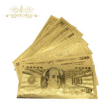 7Pcs/Set USA Gold Banknote 1 2 5 10 20 50 100 Dollar Bills Banknote in 24k Gold Plated Fake Money for Collection Gift 2024 - buy cheap