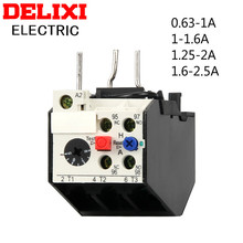 Реле тепловой перегрузки DELIXI, реле защиты тока 0,63-1A 1-1.6A 1,25-2A 1,6-2.5A JRS2-12.5/Z 3UA50, адаптируется к CJX1 2024 - купить недорого
