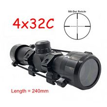 Scope 4X32 240mm Cross-Hair Air gun Sniper Scope Tactical Hunting Optics with 20mm/11mm Rail Mounts 2024 - buy cheap