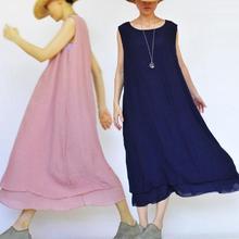 2014 Original design one-piece dress loose  full dress linen women's Clothing 16351-8 2024 - buy cheap