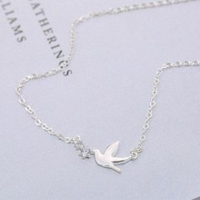 Cute Popular Creative Exquisite Fashion 925 Sterling Silver Jewelry Temperament Swallow Bird Crystal Pendant Necklaces  XL077 2024 - buy cheap