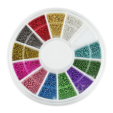 Tachuelas de cuentas de acero de 12 colores para uñas, diseño de Caviar de Metal, dijes de rueda, decoraciones 3D, suministros de decoración de uñas, herramienta de Arte de uñas 2024 - compra barato