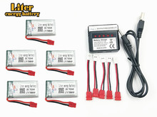 Batería de polímero de litio recargable para Dron, juego de cargador para RC Syma X5C X5SC M68 Cheerson CX-30, 3,7 V, 700mAh, 5 piezas 2024 - compra barato