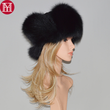 2021 New Winter Russian Natural Real Fox Fur Hat Women Quality Real Fox Fur Bomber Hats Genuine Fox Fur Cap Retail Wholesale 2024 - buy cheap