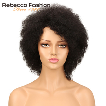 Rebecca афро кудрявый парик бразильский Remy человеческие волосы короткие парики для женщин коричневого красного вина 10 цветов выбор Бесплатная доставка 2024 - купить недорого