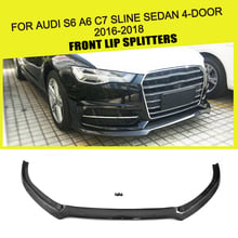 Front Bumper Lip Spoiler Splitters for Audi S6 A6 C7 SLINE Sedan 4 Door 2016 - 2018 Chin Protector Carbon Fiber / FRP 2024 - buy cheap