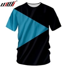 UJWI-Camiseta de geometría y triángulo para hombre, ropa deportiva con estampado 3D, negra y azul, la más vendida, nueva Camiseta de cuello redondo 2024 - compra barato