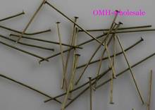 OMH wholesale 250pcs Jewelry accessories production tool 50mm bronze color metal Head pins DY67-50 2024 - купить недорого