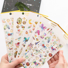 Pegatinas Kawaii 3D de unicornio para álbum de recortes, diario bonito hecho a mano, pegatina decorativa de Luna espacial, papelería japonesa 2024 - compra barato