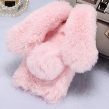 Rhinestone Rabbit ear fur phone case for iPhone 6 6s 7 8 plus X XS max XR fro Samsung galaxy s6 s7 edge s8 s9 plus note 5 8 9 2024 - buy cheap