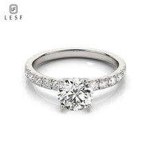Lesf anel de prata esterlina 925, simples e elegante, para mulheres, pulseira de noivado, joia de moda 2024 - compre barato