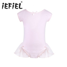 iEFiEL Children Girls Gymnastic Ballet Leotard Tutu Dance Dress Short Sleeve Kids Princess Ballerina Fairy Fancy Party Dancewear 2024 - buy cheap