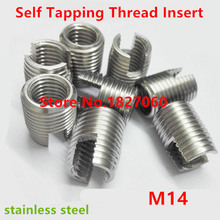 10pcs M14*2.0 stainless steel self tapping thread insert 302 Slotted Wire Thread Repair Insert, Screw Bushing 2024 - buy cheap