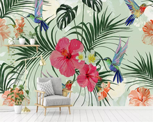 Papel pintado personalizado Beibehang, hojas de plantas tropicales dibujadas a mano, flamenco, TV, sofá, Fondo de pared, papel de pared, papel tapiz 3d 2024 - compra barato