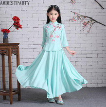 Костюм для косплея на Хэллоуин, костюм для девочек, Китайская Республика, платье принцессы, детская одежда ханьфу, старинная китайская AMBESTPARTY 2024 - купить недорого