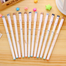 12Pcs 0.38mm Cartoon Cat Gel Pen Cute Color Pens Kawaii Stationery School Office Supply Student Gift 2024 - buy cheap