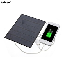 Kebidu carregador de painel solar, dispositivo de carregamento portátil otg usb 2018 v 3.5w, fonte de energia solar para telefone 2024 - compre barato