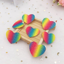 Lantejoulas de feltro com glitter arco-íris 16 peças, acessórios para casamento presilha de coração doce 2024 - compre barato