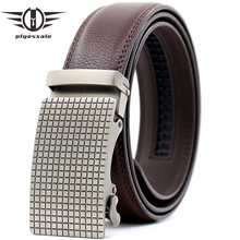 Plyesxale Genuine Leather Belt Men Luxury Brand Dress Belts For Men Fashion Mens Automatic Buckle Belt Black Coffee Cinto G72 2024 - buy cheap