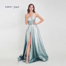 Limon joyce-Vestidos largos de noche sexys para mujer, vestidos de fiesta simples con abertura alta, vestidos reflectantes de gala 2020 2024 - compra barato