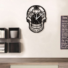 3D Creative Bat Skull Mirror Wall Clock Acrylic Self-adhesive Wall Clock Living Room Home Decor Wall Sticker Relojes de pared 2024 - buy cheap