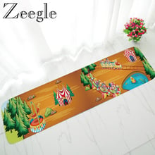 Zeegle Cartoon Long Floor Rug kitchen Anti-slip Mats Rectangle Doormat for Entrance Door Soft Absorbent Carpet 2024 - buy cheap