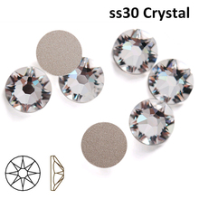 Free Shipping! 288pcs/Lot, AAA Chinese Top Quality ss30 (6.3-6.5mm) Crystal/Clear Flat Back Nail Art Non Hotfix Rhinestones 2024 - buy cheap