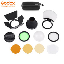Godox AK-R1 Snoot для двери сарая цветной фильтр отражатель сот шаровой рассеиватель наборы для Godox AD200 и H200R круглая вспышка 2024 - купить недорого