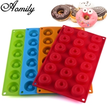 Aomily 18 Holes Donut Mold Dessert Tool Fondant Mold DIY Tool Desserts Sweet Food Bakery Baking Cookie Cake Mould Easy To Clean 2024 - buy cheap