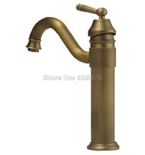 Bathroom Sink Basin Single Hole Single Handle Faucet Deck Mounted Antique Brass 360 Swivel Spout Vessel Sink Mixer Taps Wnf018 2024 - buy cheap