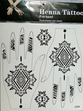 Nuevo tatuaje de manos 3 uds tatuaje de Henna negro para mano tatuaje temporal pegatina Henna Tatuagem belleza de arte corporal 9 modelo elegir 2024 - compra barato