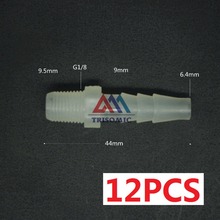 12 peças 6.4mm-g1/8 conector reto de plástico, conector farpado com material de rosca pp 2024 - compre barato