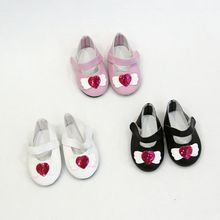 Zapatos de moda con purpurina para muñecas, zapatos con lazo en forma de corazón para muñecas de 18 pulgadas, accesorios de muñeca de una pieza 2024 - compra barato