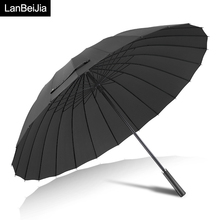 Large Women umbrella Rain Women 24K Windproof male Walking Stick Umbrellas Men Leather Golf Sun Paraguas Colorful Parasol Cane 2024 - buy cheap